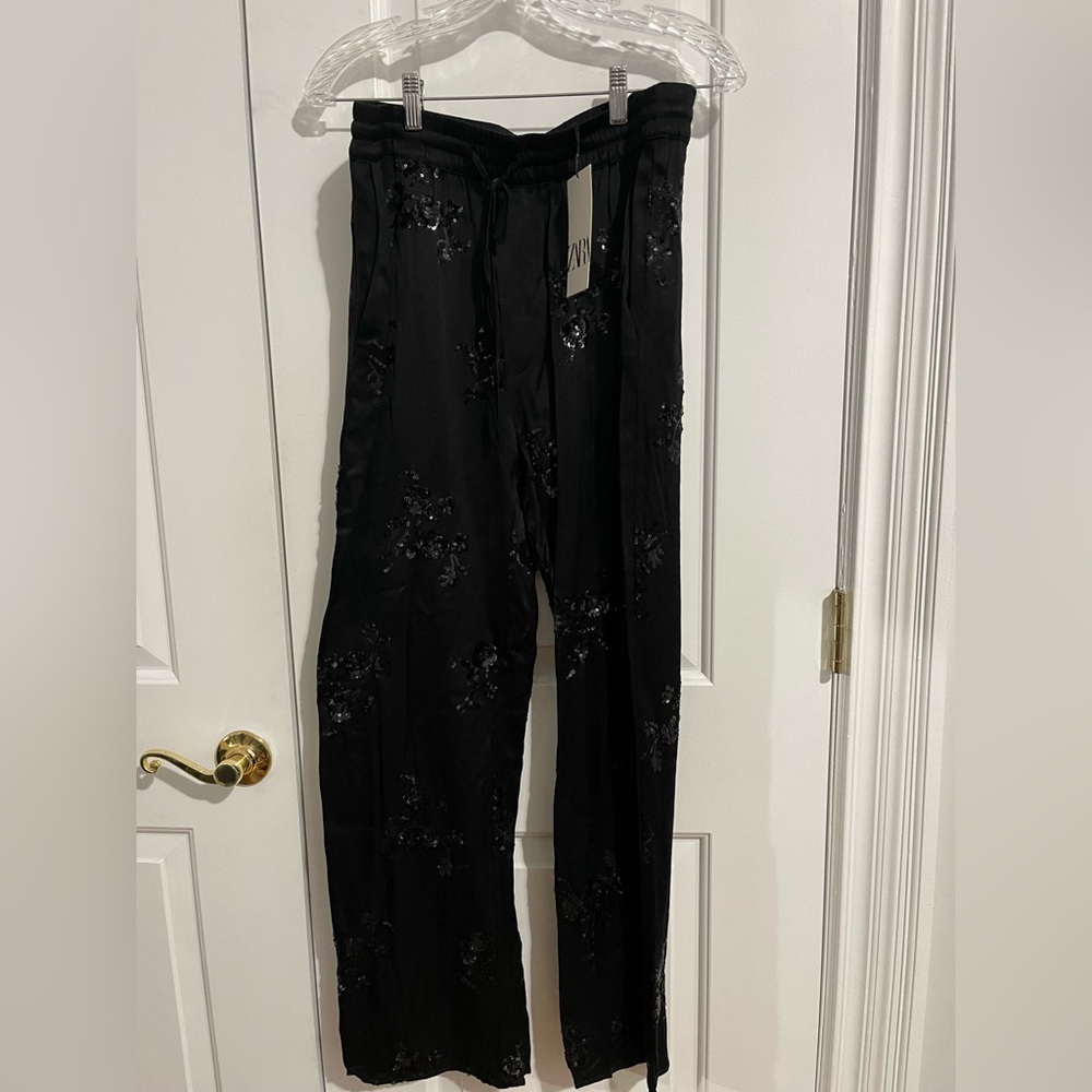 Zara Black Sequin Women's Joggers
